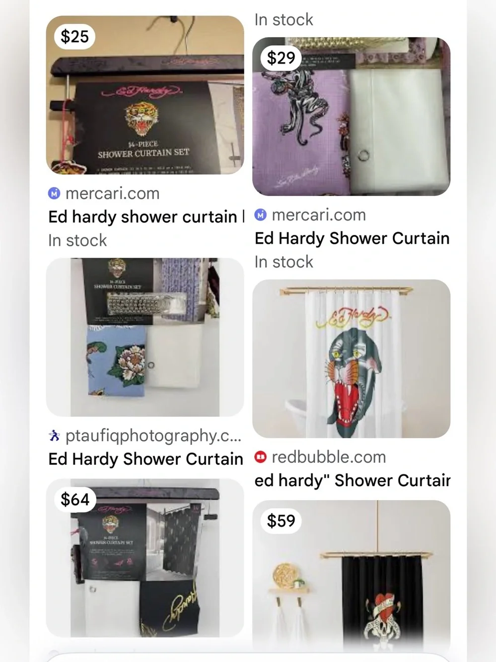 #3213**Shower Curtain ED HARDY Satin Printed Curtain Shower